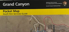 GRAND CANYON S. Rim POCKET Guide Map  NATIONAL PARK SERVICE UNIGRID BROCHURE New