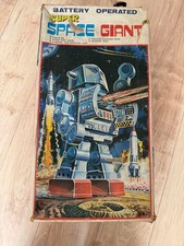 Vintage Tin Robot SUPER SPACE GIANT Horikawa Japan w/ Box Rare