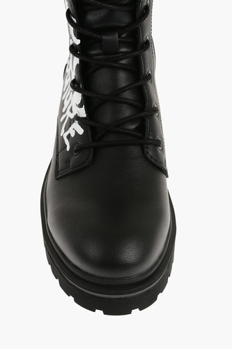 $795 Designer VERSACE JEANS COUTURE Men Logo Lace Up Ankle Boots 42 - Picture 4 of 4