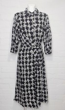 Midikleid Damenkleid Kleid 44 Hemdblusenkleid Wickelkleid Viskose 3/4-Arm #593