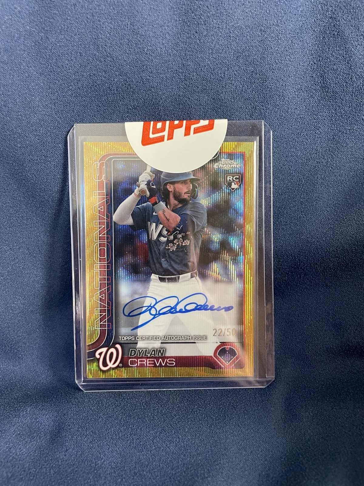 2025 Topps Chrome - Rookie Autographs Dylan Crews #RA-DC Gold Wave Refractor /50