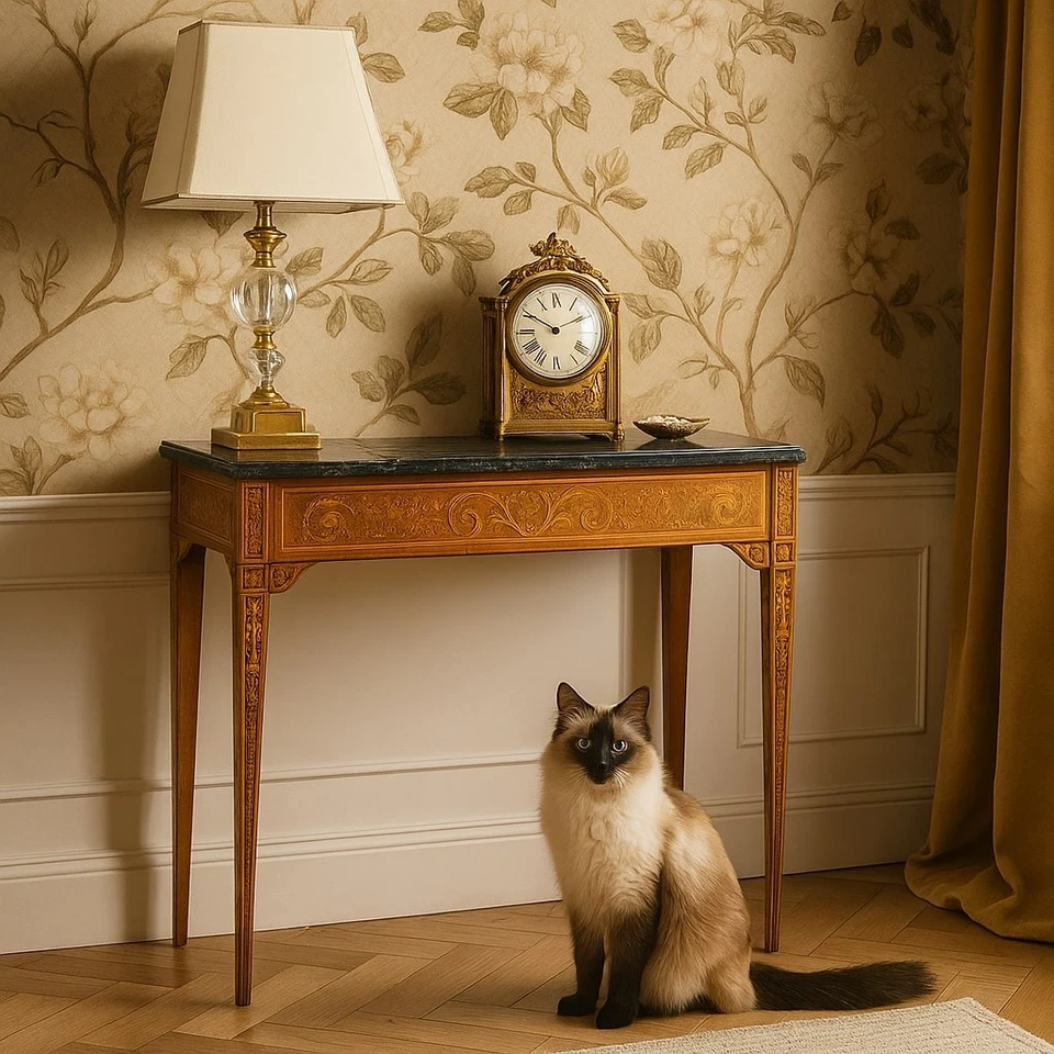 Console Néoclassique Ancienne Noyer Marbre XVIIIe Siècle Originale - Photo 2/4