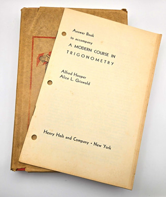 A Modern Course in Trigonometry 1955 Rare Answer Book Hooper Hoffman Coca-Cola 
