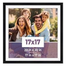 17x17 Frame Black With White Picture Mat For 17x17 Photo - Black 20x20 Frame To