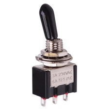 On-On Miniature Toggle Switch with Black Boot Cover Mini SPDT