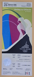 2006 UNUSED Torino Olympic Ice Hockey Ticket GOLD MEDAL FINAL Sweden CLINCHER