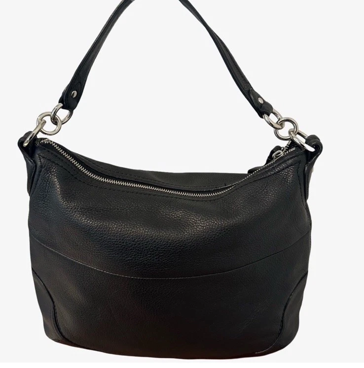 Bolso hobo Coach Avery Poppy negro vintage en cuero granulado suave mantecoso Foto 4 de 4