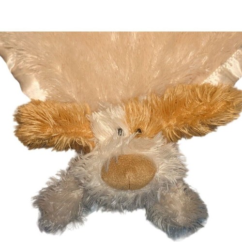 Brown/Tan dog lovey/lovie blanket satin edge washable furry cute head paws tail