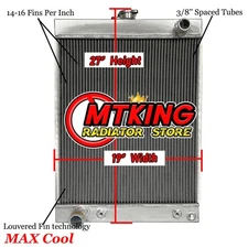 27" x 19" Aluminum Universal Radiator For Ford Hot Rod 1930-1950 1949 Downflow