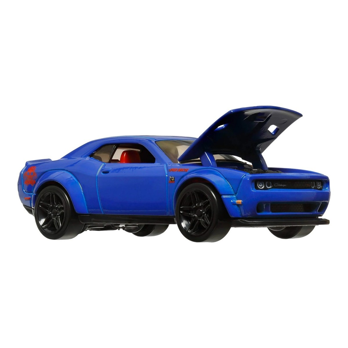 DODGE CHALLENGER R/T SCAT PACK blue HOT WHEELS metal PULL-BACK