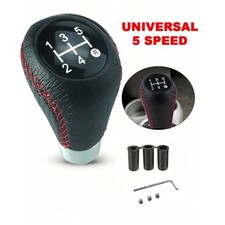 Knauf Schaltknauf 5 Gang Schalthebel Hebel schwarz Loch Naht rot mit 3 Adaptern