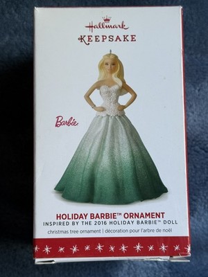 Hallmark Keepsake Christmas Ornament 2016 Holiday Barbie Doll #2 Green Dress New