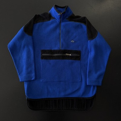 Vtg Bugle Boy Mens Sweatshirt Large Multicolor Blue Fleece Colorblock Panel