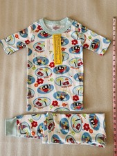 Hanna Andersson Cotton Long Johns PJ Set Hawaiian Beach Baby US 6-7 120cm NWT