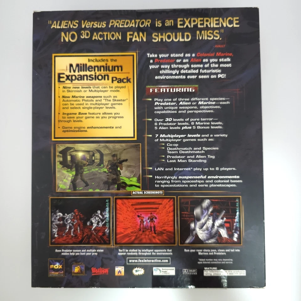 Aliens Versus Predator: Gold Edition, 2001, Big Box, New & Sealed - Image 3 of 4