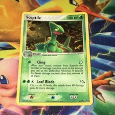 Sceptile ~ 4/17 ~ Holo Swirl ~ POP SERIES 1 ~ HEAVY PLAY ~ Pokemon Card