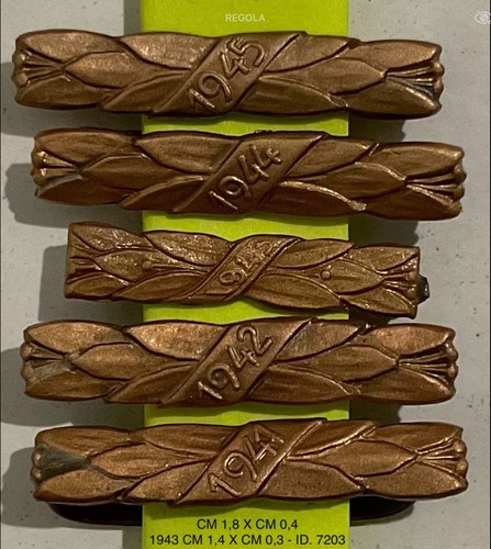 REGIO ESERCITO IIa G.M. 1940.1945 RE V.E. III° 5 BARRETTE MIGNON BRONZO 1941.945 - Picture 1 of 6