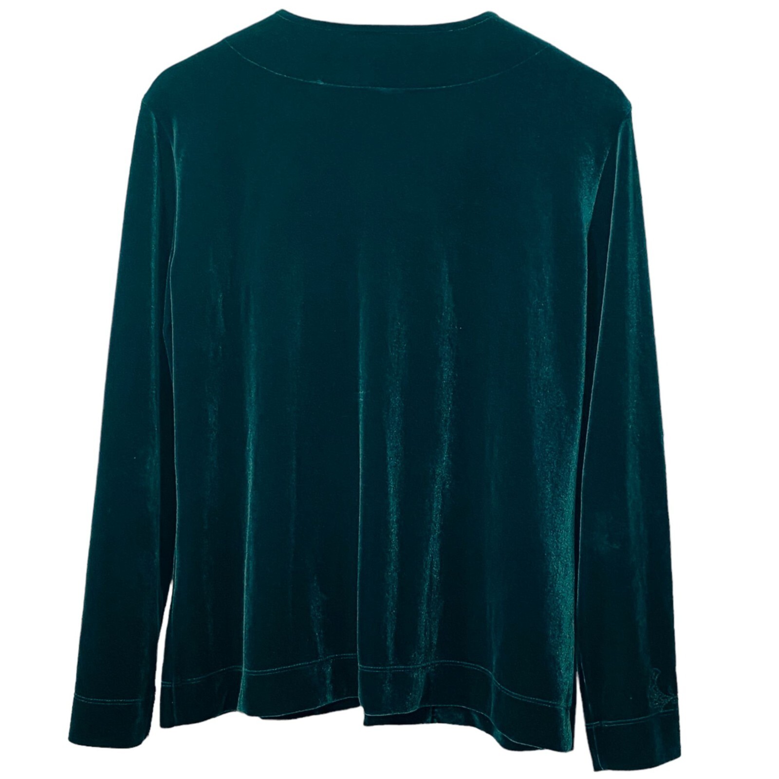 Chico's Green Velvet Jacket Medium (Chico's 1) Open Front Evening