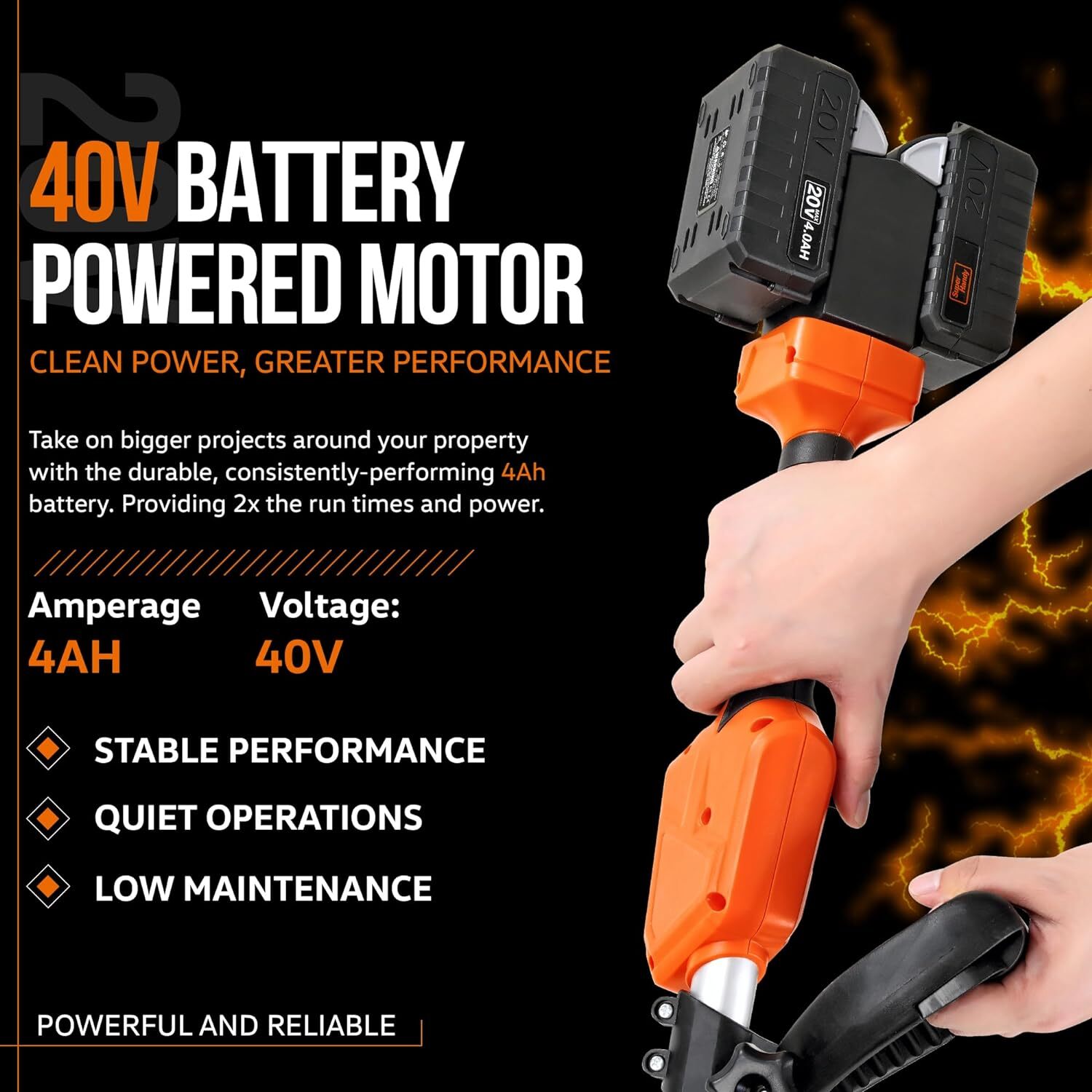 SuperHandy Snow Thrower Power Shovel 40V 4Ah, Cordless Rechargeable