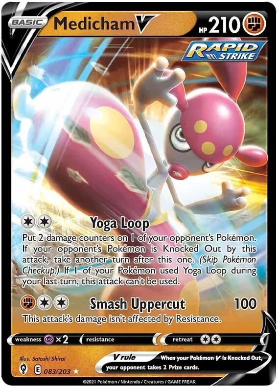 Medicham V Holo Ultra Rare Pokemon Card  083/203