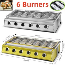 Cocina de barbacoa sin humo 6 quemadores picnic barbacoa parrilla exterior hogar fiesta GLP gas