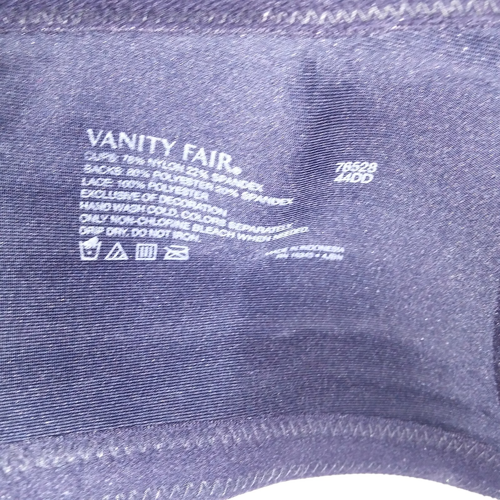 Vanity Fair Bra 44DD Lightly Lined Solid Black Un… - image 7