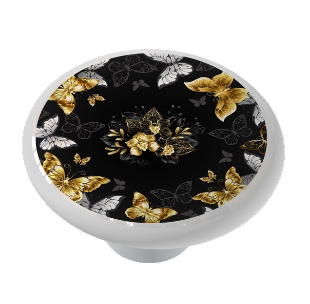 gold butterfly dresser knobs Vintage Brass Butterfly cabinet Knobs – QubicHomeware main image 1