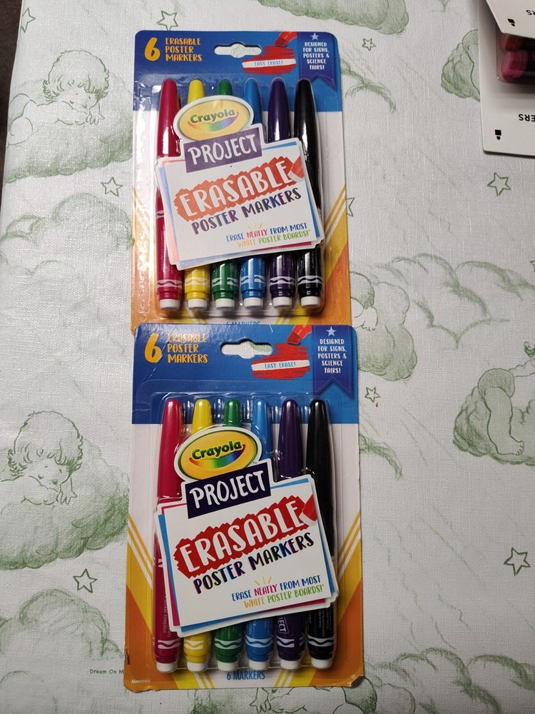 12 Crayola Erasable Poster Markers, Poster Board Markers, Cool School Supplies