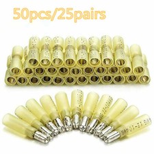 50PCS Waterproof Heat Shrink Crimp Bullet Connector Terminal Insulation Yellow