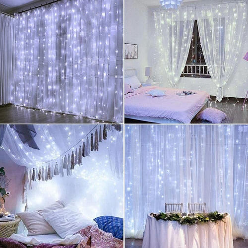 300/600 Led Curtain Fairy Lights Wedding Indoor Outdoor Christmas Garden Party - Picture 8 of 23
