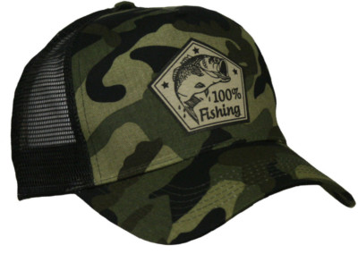 100% Fishing Angler Trucker Cap Sport Fischer angeln Basecap Hecht Karpfen Mütze