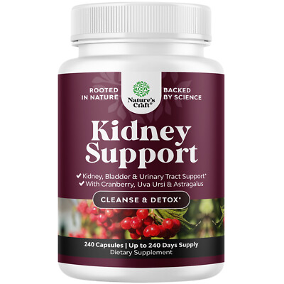 Kidney Support Supplement - High Strength Kidney Cleanse, Detox & Repair 240ct