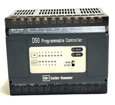 CUTLER HAMMER D50 14 SLOT 8IN 6OUT PROGRAMMABLE CONTROLLER 5H0163