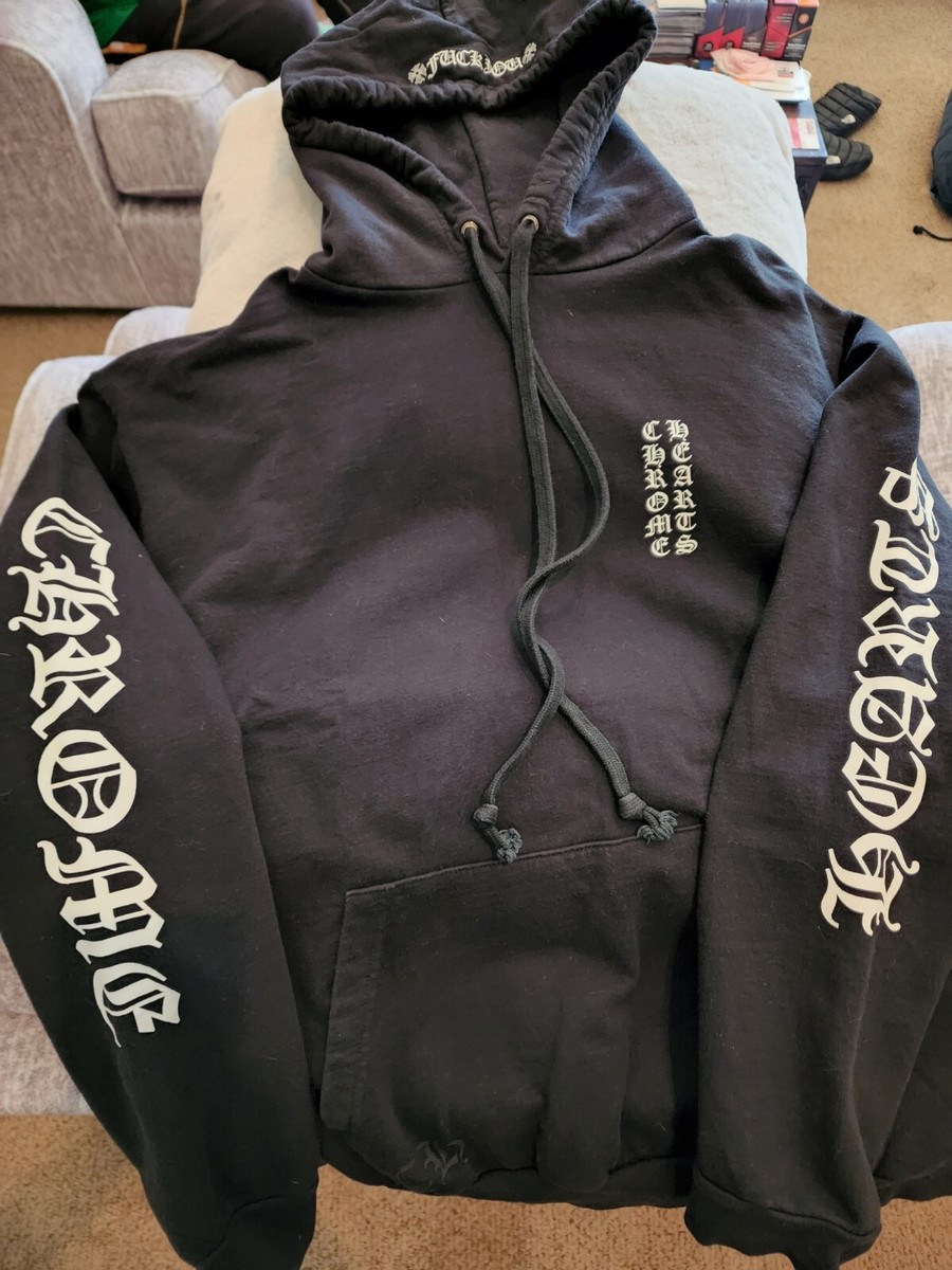 CHROME HEARTS HOODIE VERTICAL u0026amp; FU LOGO BLACK XL 2022 100% AUTHENTIC  RARE💯💖🔥☠ | eBay