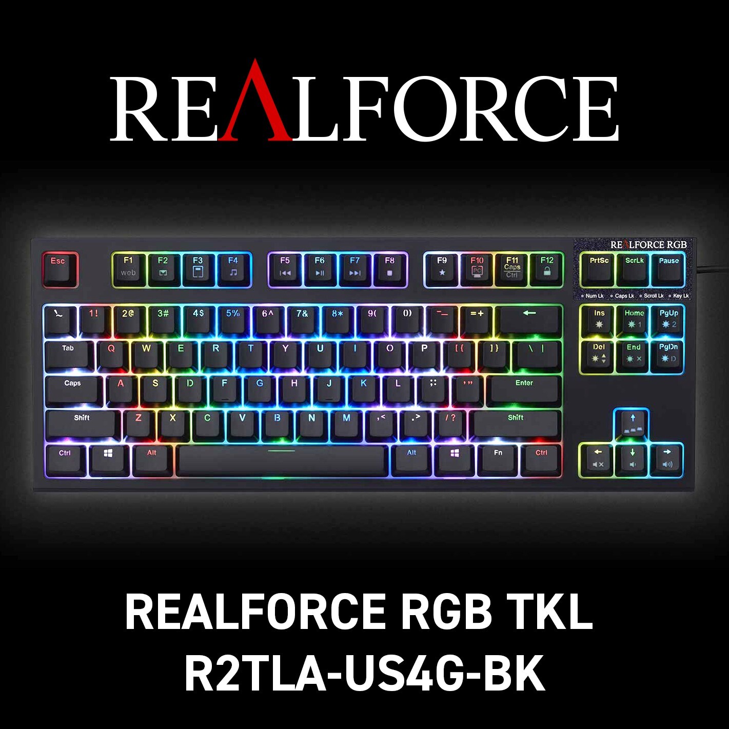 Topre REALFORCE RGB TKL Keyboard R2TLA-US4G-BK APC USB 87 Arrays 