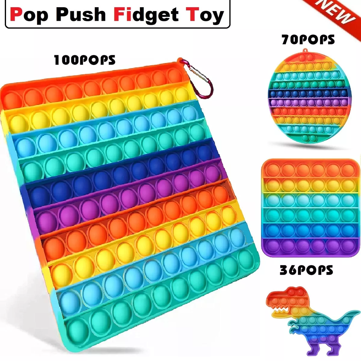 Popit Fidget Toy Push Bubble Sensory Stress Relief Kids Family Square Game  Gift