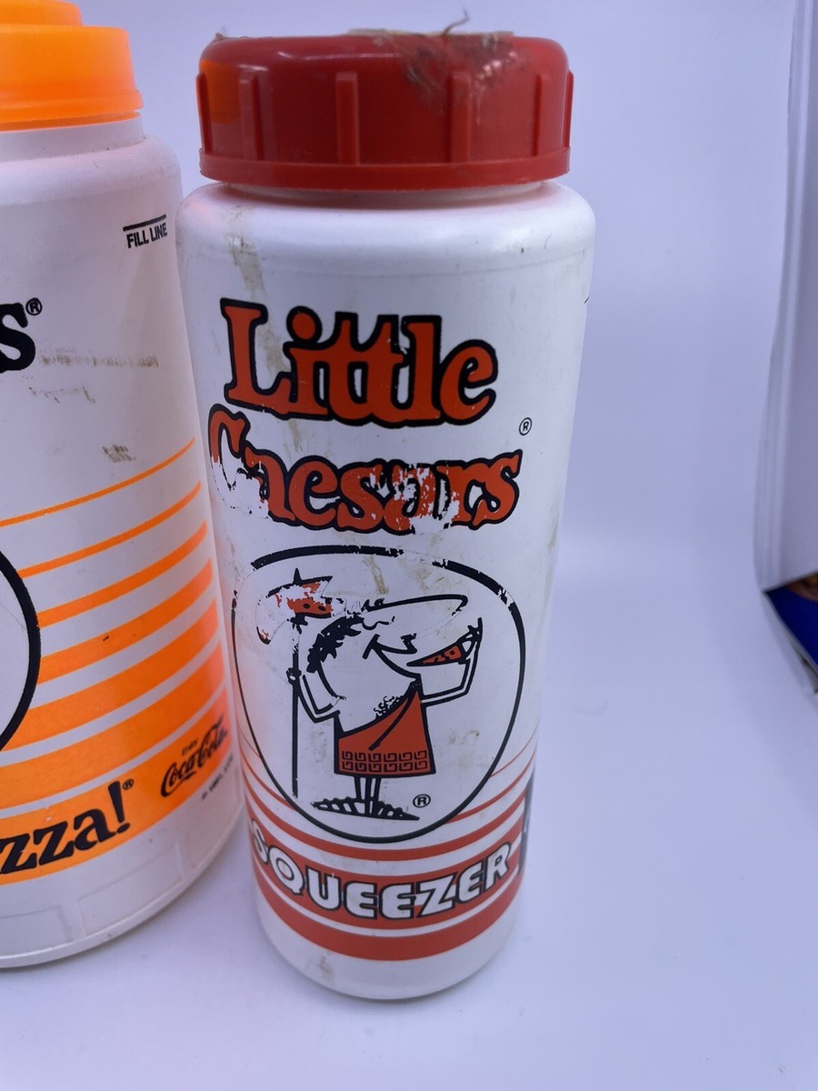 Little Caesars Pizza Squeezer VTG 1980s Drink Bottles Lot Of 4