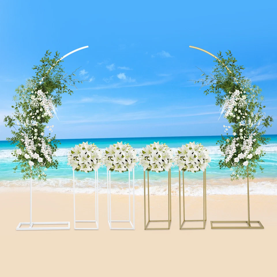 Soporte para globos + 2 soportes para flores arco telón de fondo soporte para fiestas boda soporte para flores Foto 3 de 4