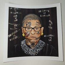 Signed RBG 4Eva Jules Muck 2020 Ruth Bader Ginsburg Art Print Mini Poster