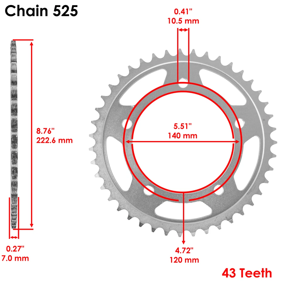 Front & Rear Sprockets for Suzuki GSX-R600 GSXR600 2006 2007 2008 2009 2010 - Image 3 of 4
