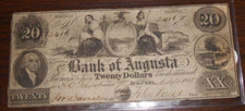 1858 TWENTY DOLLARS THE PRESIDENT, DIRECTORS & CO. OF THE BANK OF AUGUSTA - GA.