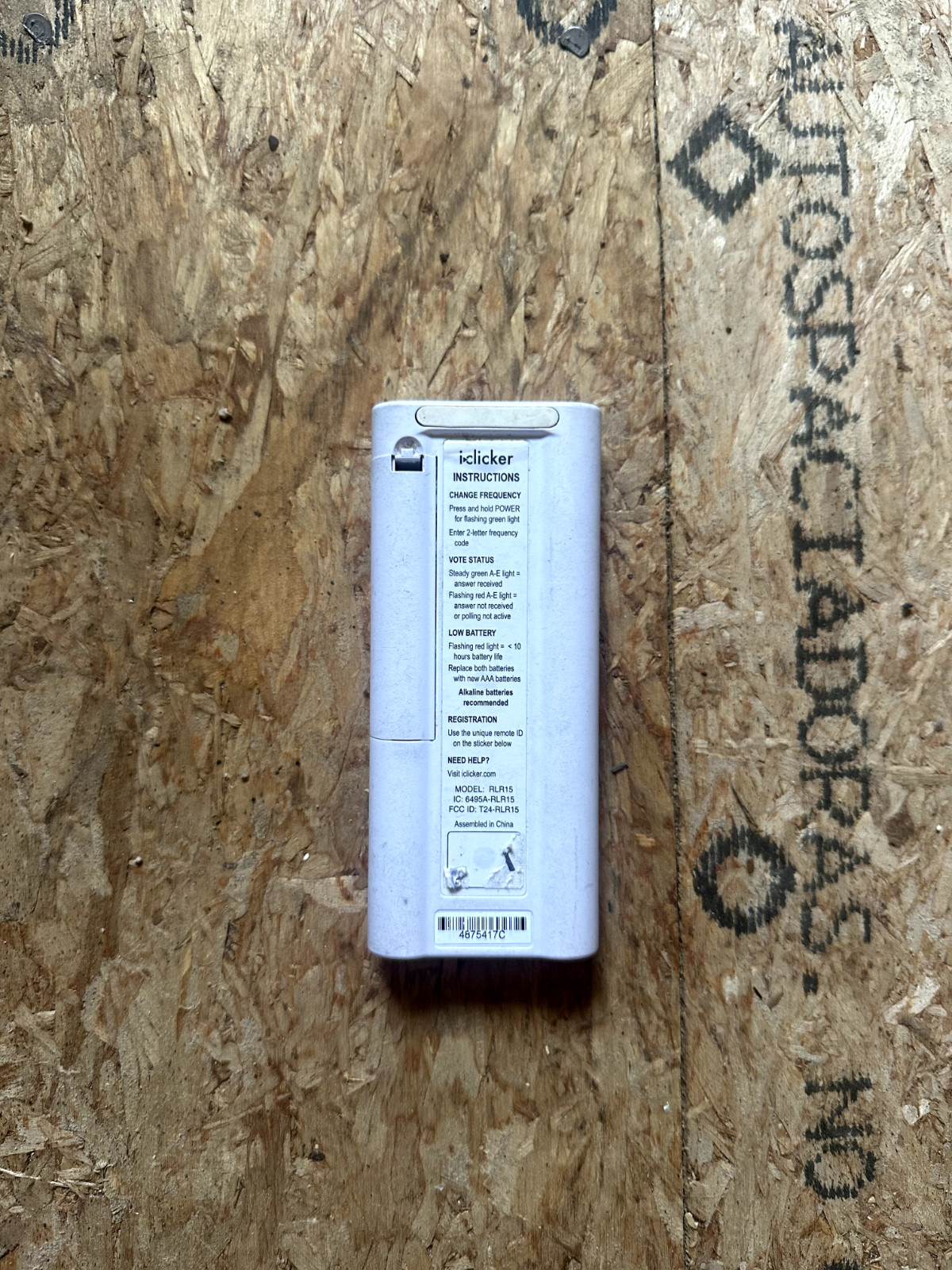 iClicker + Plus Student Response Remote Control Model RLR15