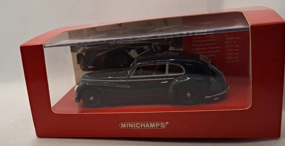  Alfa  Romeo 6C 2500  Freccia d'Oro  1947  Nero Minichamps    1:43 - Immagine 2 di 4