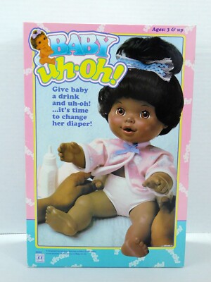 Vintage RARE HASBRO 1989 BABY UH OH DRINK BABY DOLL ORIGINAL Box POTTY TRAINING