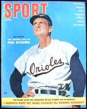 AUG 1955 SPORT MAGAZINE - RICHARDS * HORNSBY * SCORE * ADCOCK * K.C. A's * EX-