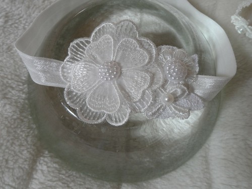 baby,toddler,girls white head band/hairbands/hair garland,wedding christening - Picture 10 of 22