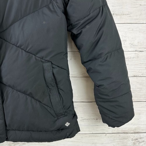 Columbia Youth Girl Size Large 14/16 Hooded Black Full Zip Puffer Winter Jacket - Picture 2 of 13