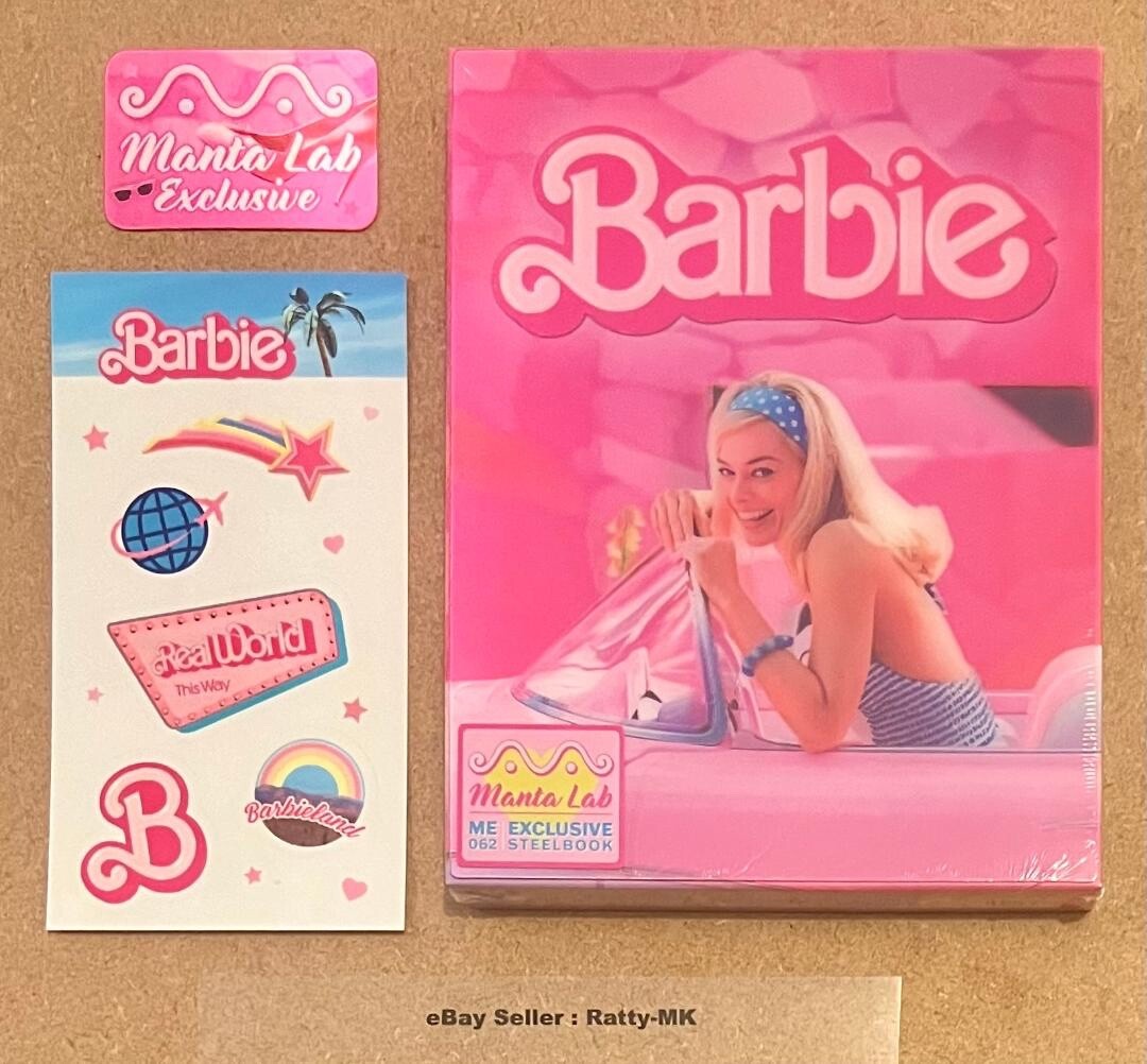 BARBIE - MANTA LAB 4K + BLU RAY DOUBLE LENTICULAR STEELBOOK - NEW (BB-DLS-A)