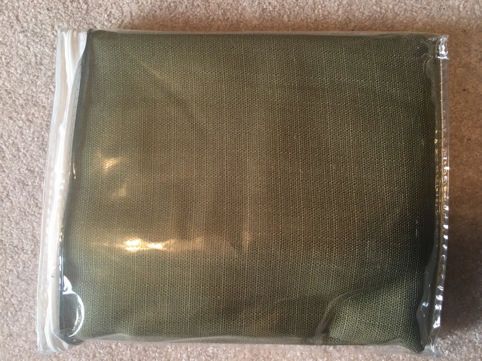 NEW BL Home Faux Linen Olive Green Drapery Window One Tab Top Panel 40in x 84in - Image 3 of 3