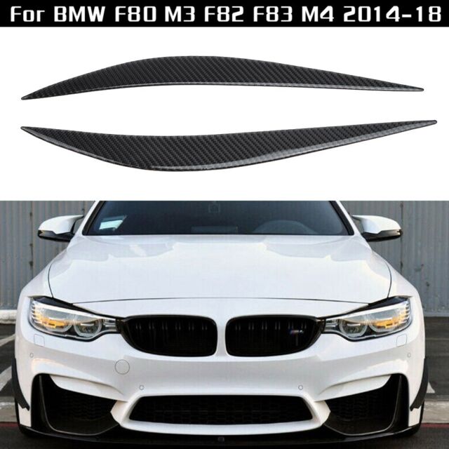 For BMW F80 M3 F82 F83 M4 14-18 2x Carbon Faser Frontscheinwerfer Eye Deckel